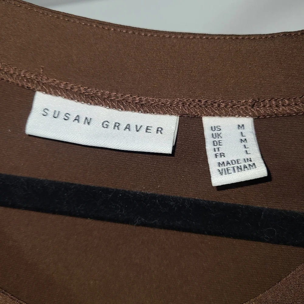 Susan Graver Women's Brown sleeveless midi Dress size M euc - Picture 4 of 8